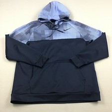 Nike Hoodie Men Extra Large Blue Digital Camo Swoosh Sweatshirt Pullover XL