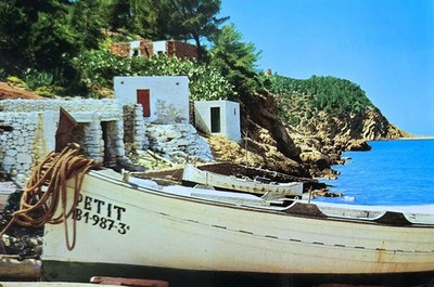 Postcard Ibiza Port Sant Miquel 1971