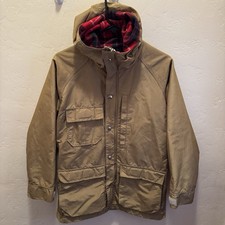 VTG Woolrich Jacket Womens Hooded Wool-Lined Full-Zip/Snap Utility Pockets Sz S