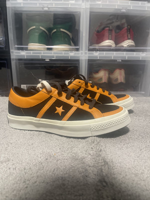 Converse One Star Academy 167137C Shoe Sneaker Unisex Black Orange SZ M 5 W 7