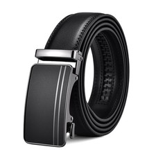 Belt men's leather belt ratchet automatic leather belt 4XL, belt length 135...