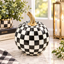 Mackenzie-childs, Courtly Check Glossy Small Pumpkin, mini , SALE