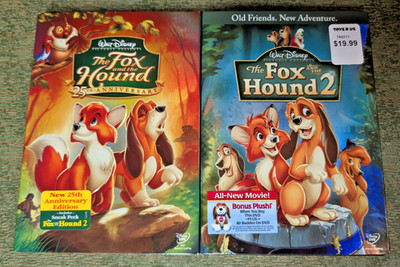 Disney's The Fox and the Hound 1 + Fox and the Hound 2 DVD Slip Cover Set Bundle