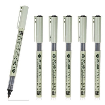Fineliner Pens 6Pcs, Black 02 0.3mm Fineliner Marker Waterproof Ink Pen