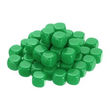 50Pcs Rounded Blank Six Sided Dice 20mm/0.8inch Acrylic Dice, Green