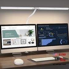 Led Desk Lamp for Office Home - Eye Caring Architect lamp with Clamp,Dual White