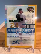 2024 Panini Prospect Edition Aiden May Gold Prism Prospect Ticket Auto /10 #8