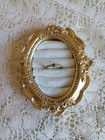 vintage Gold Tone Band Ring with Small Black Main Stone, Black Stone Accent — photo 3