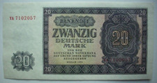 Banknote DDR 1955 20 Mark YA Kassenfrisch