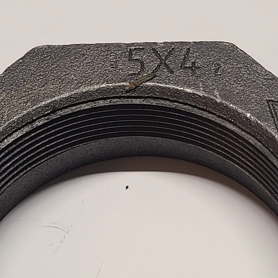 5" x 4" NPT Threaded Pipe Reducer Hex Bushing Malleable Iron - Image 2 of 4