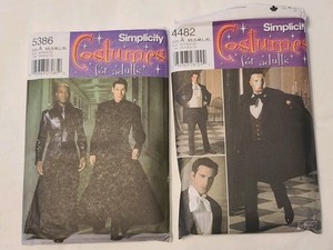 Pattern Lot: Mens Costumes Matrix & Phantom Of The Opera - All Sizes
