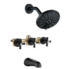 3 Handle Tub Shower Faucet, Three Handle Tub and Shower Faucet Set Bathtub Fa...