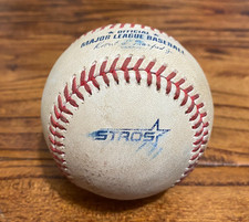 Mauricio Dubon Astros Game Used Baseball 4/11/2025 STROS Logo vs Angels Hit OUT