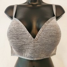 Nautica Intimates Women Bra 40DD Light Gray Wireless Adjustable Straps Hook Eye