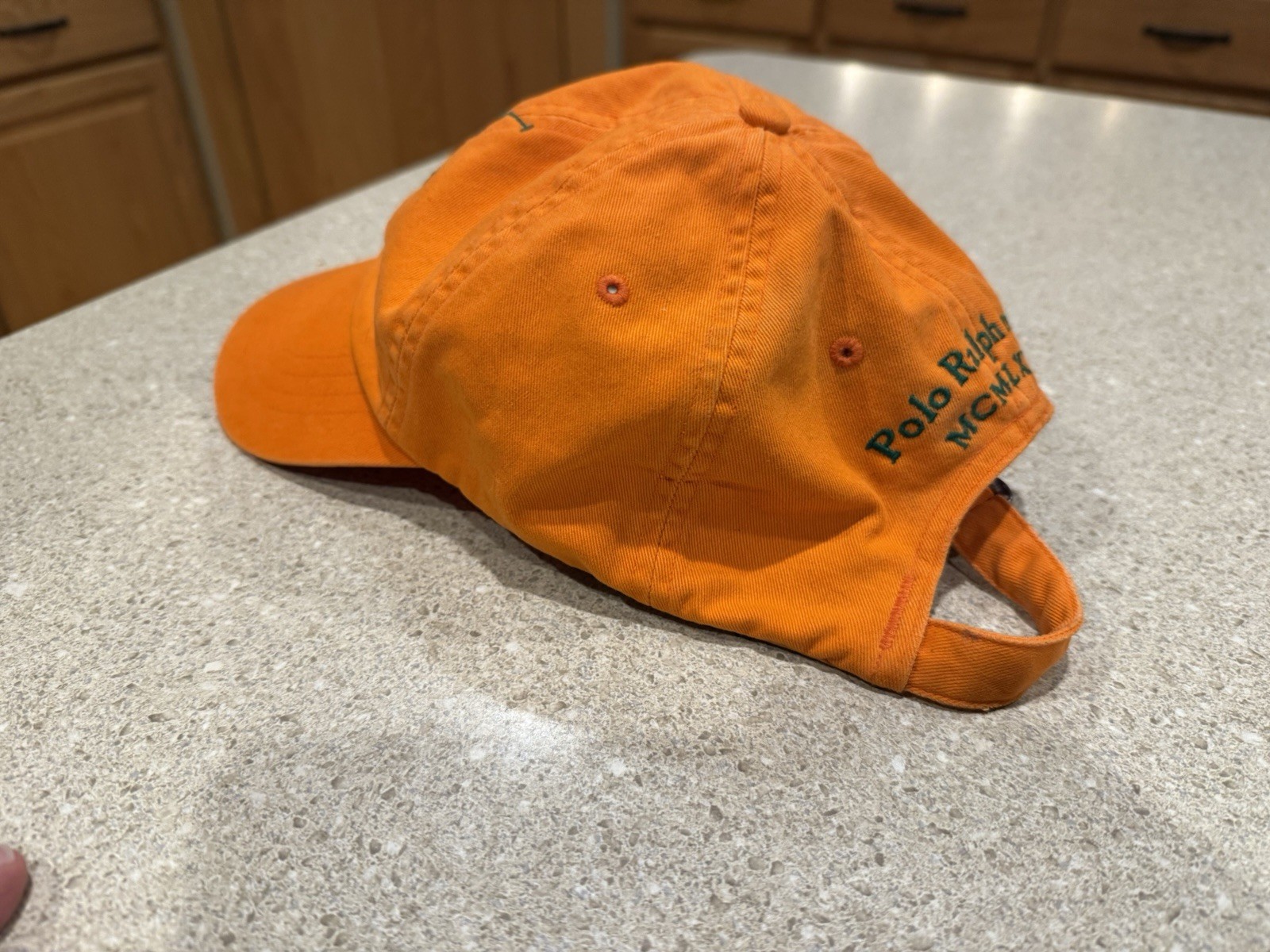 Cappello Berretto Vintage Polo Ralph Lauren Arancione MCMLXVII Big Pony Logo #3