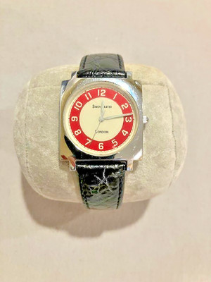 Simon Carter Watch Retro Design Leather Strap Pre Owned