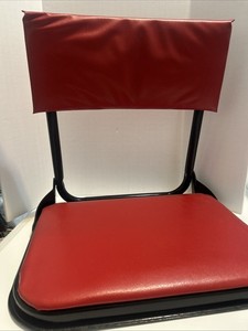 Vintage Metal Stadium, Bleacher Seats, Red Set Of Two Foldable