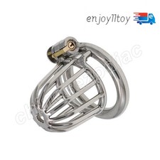 Male Chastity Belt Device Restraint Cage Ring Lock Sissy Stainless Steel Metal