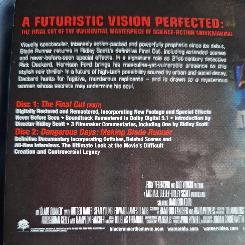 Blade Runner The Final Cut – Steelbook Blu-Ray Brand NEW Sealed Harrison Ford - Image 3 of 4