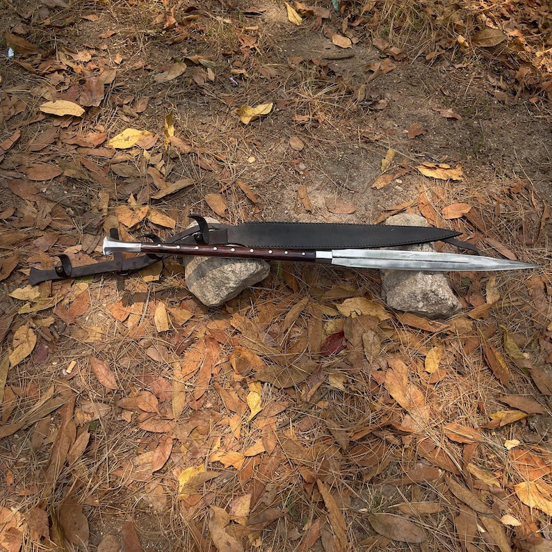 Custom Handmade Carbon Steel Blade Viking Spear Sword | Hunting Sword Camping