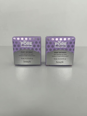 2x BENEFIT The POREfessional Deep Retreat Pore-Clearing Clay Mask 0.33oz Travel