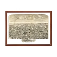 Old Map of Newton, MA 1897 - Vintage Newton Massachusetts Ar