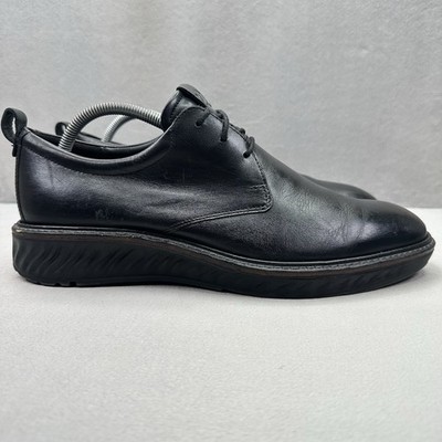Mens Size 9-9.5 (EU 43) ECCO ST.1 Hybrid Brogue Black Leather Oxford Shoes