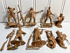 1 CONTE COLLECTIBLES ALAMO DEFENDERS  TEXANS BOWIE CROCKETT (8 FIGURES) BROWN