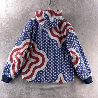 Supreme Flag Quilted Hooded Work Jacket Mens Size Medium Colored