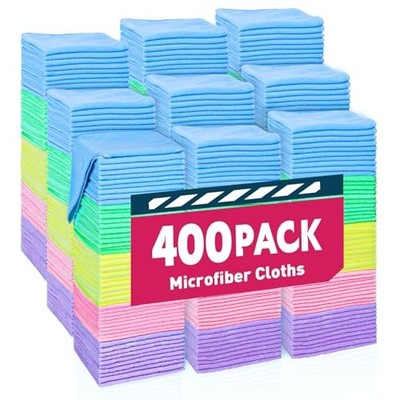 Microfiber Towels Bulk-Cleaning Cloths, Microfiber Towels for 400 Pack 5 Colors