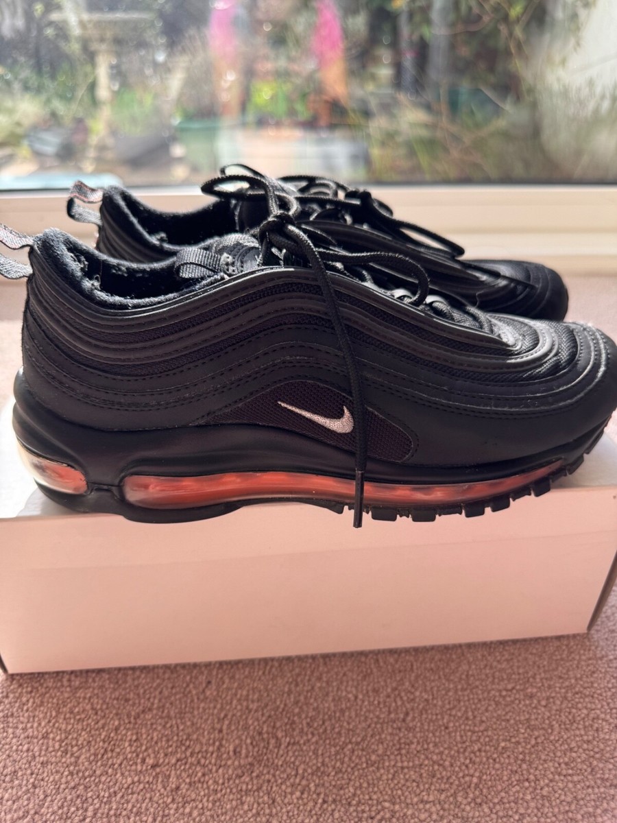 Nike Air Max 97 UK Size Black Orange Trainers Junior