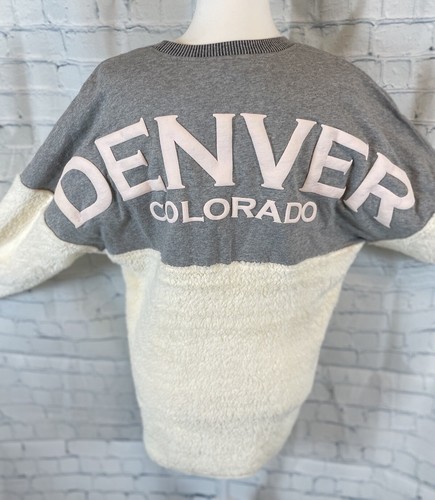 NEW SPIRIT JERSEY Sweatshirt Oversized Damen Größe XS Sherpa Fleece DENVER CO - Bild 2 von 13