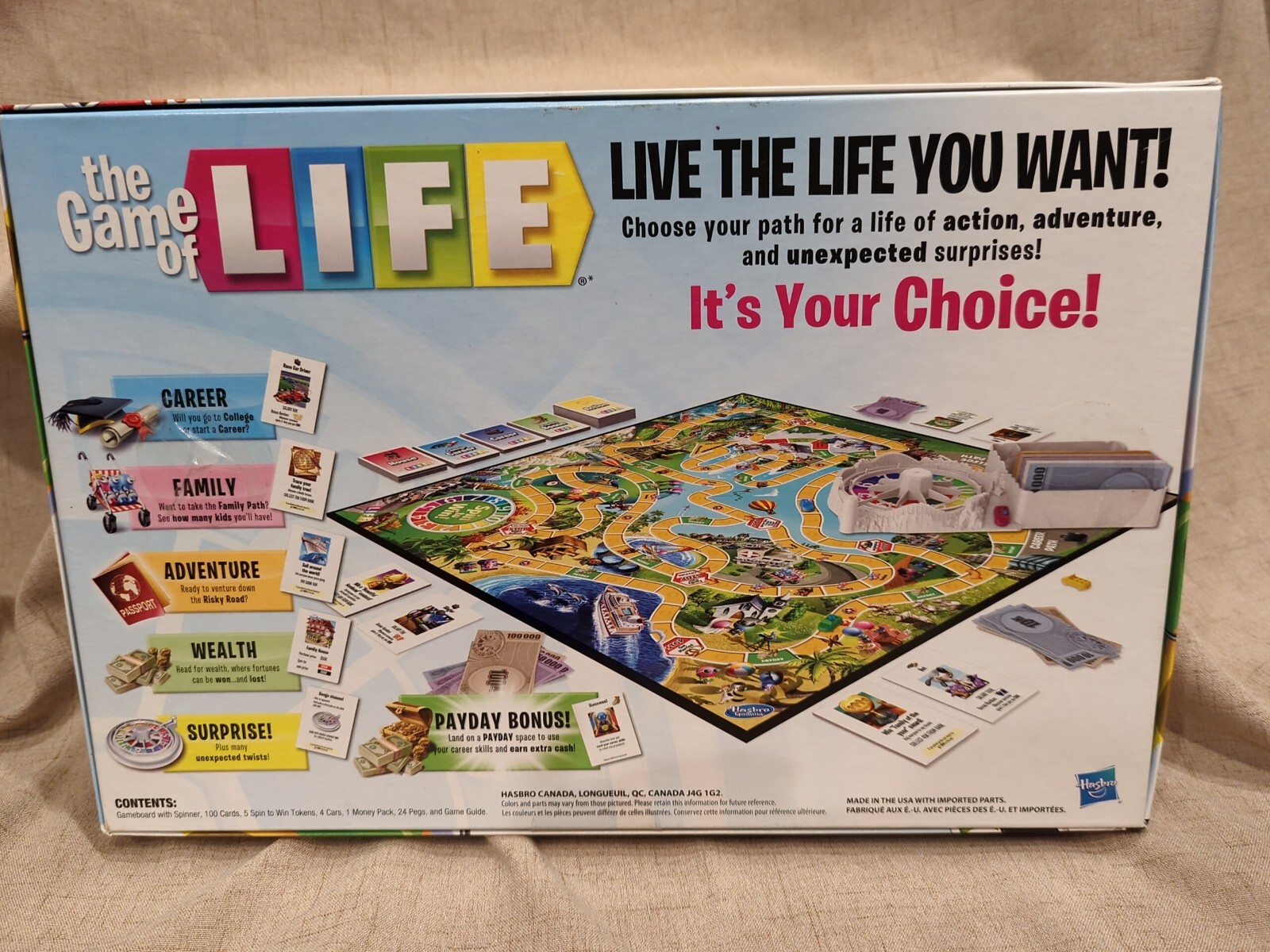 The Game of Life Board Game Hasbro 2014 Instant Set Up & Easy Play