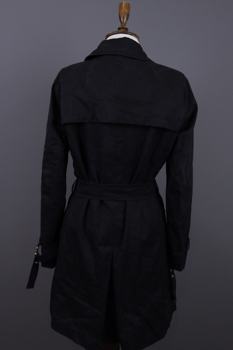 WEEKEND MAX MARA Black Double Breasted Belted Trench Coat