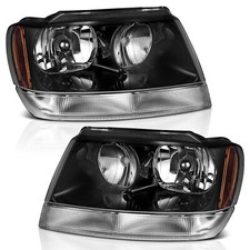 Weelmoto Leftright Headlights For 1999-2004 Jeep Grand Cherokee Black Headlamps Weelmoto Leftright Headlights For 1999-2004 Jeep Grand Cherokee Black Headlamps