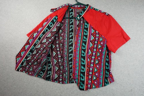 Vintage Ozark Mountain 90's Crop Shacket Top Shirt Size M Western Art To Wear - Picture 5 of 9