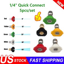5pcs Pressure Washer Spray Tips Nozzles High Power Kit Quick Connect 1/4" Set