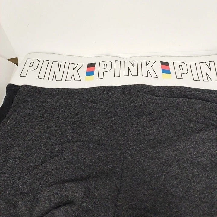 victoria-secret-vs yoga laced ankle high waist logo white pants