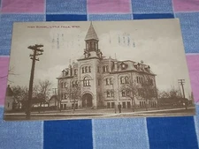 Old Postcard  Postmark Unreadable High Schol Little Falls Minn