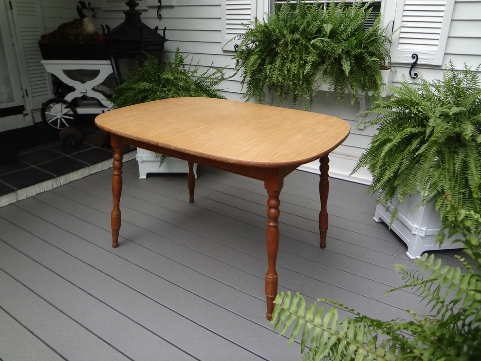 MESA DE TABERNA OVALADA DE COLECCIÓN ETHAN ALLEN MADERA DE ARCE LAMINADA COCINA COMEDOR Foto 3 de 4