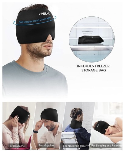 i Thera Wearable Cold/Hot Therapy Hat for Headache Pain. New In Box - Picture 4 of 7