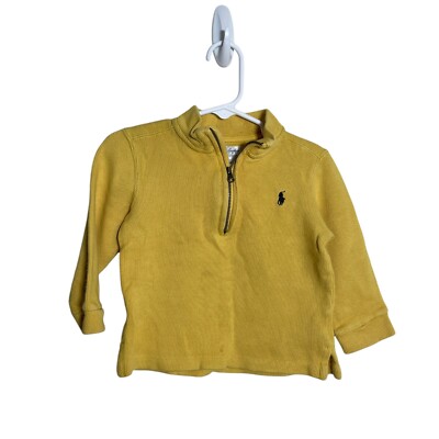 Ralph Lauren Sweatshirt Baby 24 Month Mustard Yellow 1/4 Zip Sweater  Pullover
