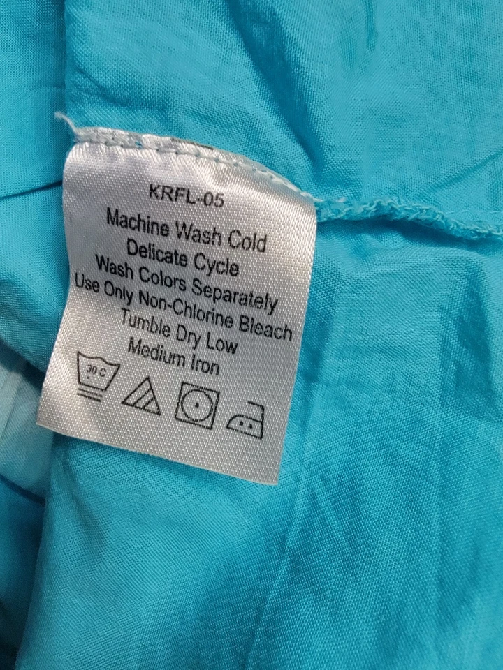 Camisa Top Blusa MainStreet Azul Mujer Talla 1X Verde Azulado Foto 3 de 4