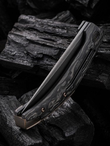 WE Speedliner 3.39" CPM 20CV Black Shredded Carbon Fiber Knife WE22045B-2 - Picture 6 of 8