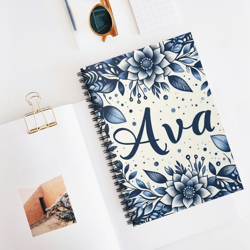 Spiral Notebook Ruled Line Personalized AVA AI Generated Elegant Design 6, Gift - Picture 6 of 6