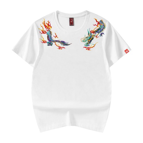 Niepce Men's Japanese Embroidered Tee Urban Streetwear Short Sleeves T-shirt - Picture 4 of 69