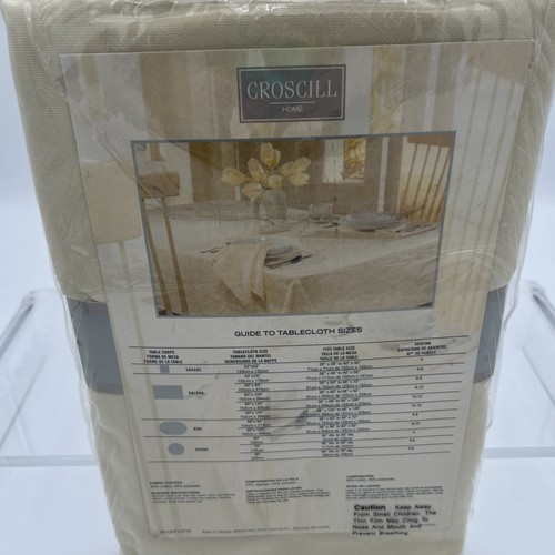 NOS CROSCILL Solid Yellow Fabric Tablecloth 70” Round Dining Essentials - Picture 11 of 12