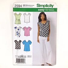 Simplicity 2594 Pattern UNCUT Size 8 - 16 Top Blouse Easy to Sew