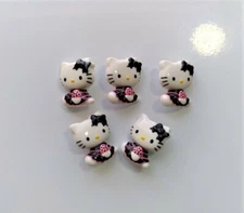 3 / 5 Pc HELLO KITTY Sewing Shank Button, Goth/Dress/Classic/Round Free Ship!