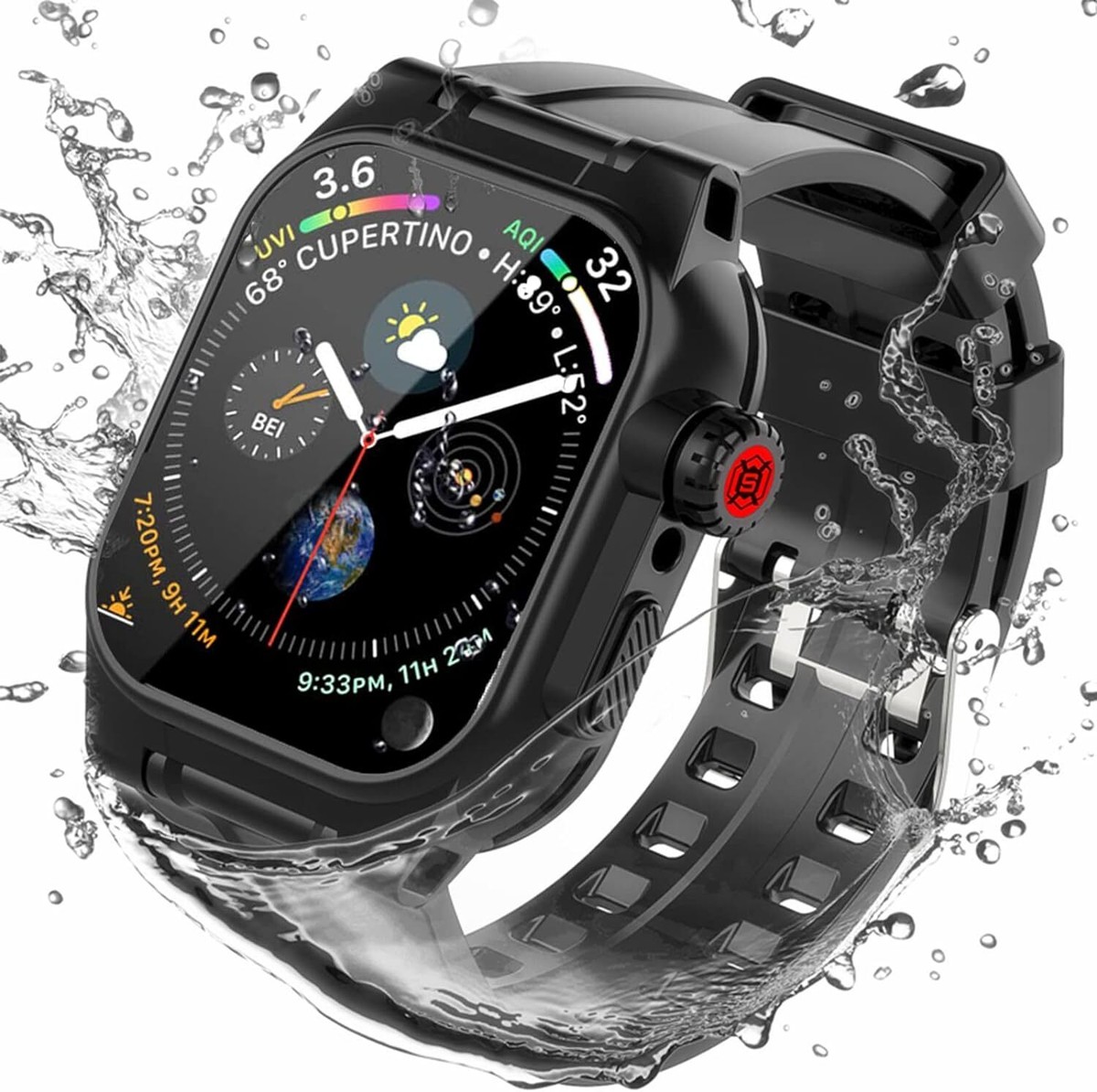 Waterproof Case with Band Strap For Apple Watch Series